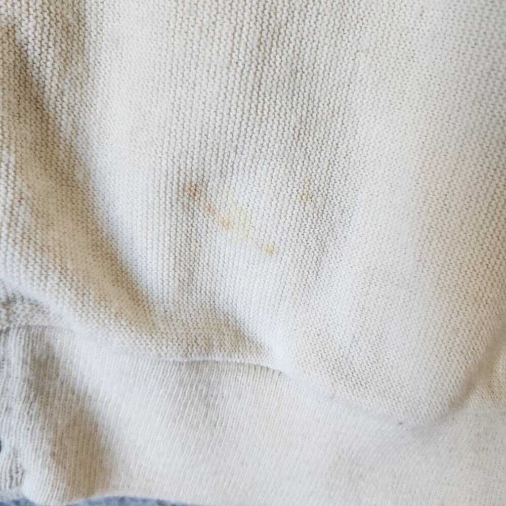 VTG Izod Cream Crest Logo Button Front Cardigan Sweater Size XL USA Made Acrylic - Picture 15 of 16